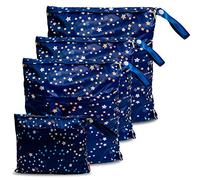 Joyo roy Wet Bag Borsa impermeabile per pannolini per l'uso fuori casa ideale per asilo nido e scuola materna Sacchetti per il bucato dei pannolini lavabili (Set da 4)