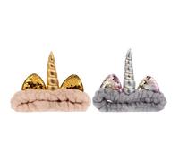 JOYOFREELY 2 Pezzi Fascia per Chioma Unicorno Elastica Corallo, Comoda e Pratica per Trucco e Lavaggio Viso, Accessorio Creativo e Delicato per Ragazze e Adulti