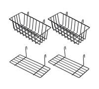 JOYOFREELY 2 Set Scaffale da Parete in Ferro Nero Cestini Appesi per Organizzazione, Facile da Rimuovere e Anticaduta, per Cucina e Hotel