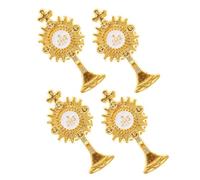 JOYOFREELY 4 Pezzi Spilla da Bavero Cattolica la Comunione in Lega di Zinco Oro, Design Elegante, Facile da Attaccare, Accessorio per Feste a Tema e Abiti da Cerimonia