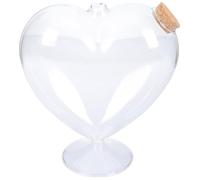 JOYOFREELY Bottiglia dei Desideri in Vetro Trasparente a Forma di Cuore Tappo in Sughero, per Conservare Messaggi e Piccoli Oggetti, Decorazione per Casa