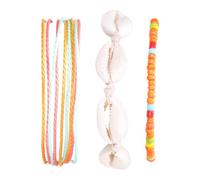JOYOFREELY Cavigliere Donna e Design Confortevole Catena Resistente Set 3 Pezzi Bohemien in Filo di Cera e Conchiglie Arancioni per Accessori Mare Spiaggia