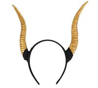 JOYOFREELY Cerchietto Design Unico Corno di Pecora in Plastica Oro e Atmosfera Festiva Accessorio Chioma per Ragazzo Ragazza per Halloween e Festival Musicale