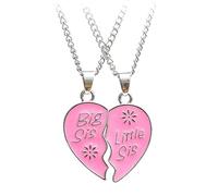 JOYOFREELY Collana Cuore in Lega Rosa, 2 Pezzi, Metà Abbinate per Sorelle | Due Pezzi Cuore, Regalo per Sorelle e Amiche, Stile Delicato, per Natale e San