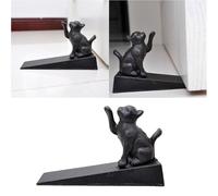 JOYOFREELY Fermaporta Gatto Decorativo in Nero Ferro da Pavimento