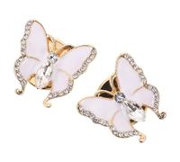 JOYOFREELY Gemelli da Donna a Farfalla con Cristalli Scintillanti Copri Bottoni in Lega Resistente per Polsini di Camicia Set da 2 Pezzi per Eventi Formali e Abbigliamento Elegante