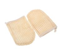 JOYOFREELY Guanti Esfolianti e Pulizia per Corpo Doccia 2 Riutilizzabili Design Semplice ed in Sisal e Spugna Beige, 2 Riutilizzabili per Esfoliazione Profonda