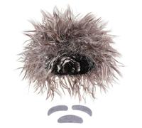 JOYOFREELY Parrucca da Scienziato Pazzo Baffi Autoadesivi e Sopracciglia, Set Marrone per Costume Halloween e Cosplay, per Feste a Tema Ragazzo Ragazza e Adulti