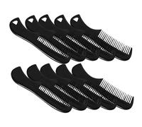 JOYOFREELY Set 10 Pettini per Barba Uomo in Plastica Nero, Pettine Tascabile Portatile per Styling Barba e Baffi, Design Retro e Finitura di Pregio