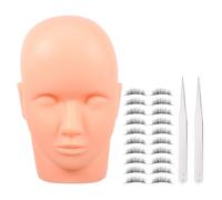 JOYOFREELY Set Completo per Estensione Ciglia Testa di Silicone per Allenamento, Pinzette in Acciaio Inossidabile e Ciglia Finte, per Uso Individuale e Principianti