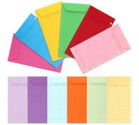 JOYOFREELY Set da 12 Buste di Carta Colorata per Budget Design Multi-fori, Leggere e Pratiche, per Organizzare Bilancio e Trasportare Contanti Comodamente