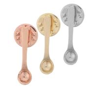 JOYOFREELY Spille in Lega a Forma di Cucchiaino da Caffè 3 Pezzi Oro Argento Rosa con Finitura Resistente Distintivi Creativi per Zaini Cappelli e Abbigliamento Accessori Versatili