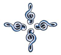 JOYOFREELY Toppe Termoadesive Note Musicali Ricamate, 4 Pezzi Morbido per Cappotti e Zaini Ragazzo Ragazza, Patch Fai da Te per Decorazione Abbigliamento Casual