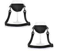 JOYOLA 2 Pezzi Porta Bicchieri da Vino con Cordino, Porta Bicchiere da Vino Portatile, Portabicchiere da Vino al Collo, Porta Bicchieri Sospesi per Compleanno Matrimonio Festa Natale