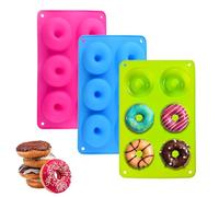 JOYOLA 3 Pezzi Stampo Ciambelline Silicone, Stampo in Silicone per Ciambella, 6 Cavità Stampo per Ciambelle, Anti Aderente Stampo Ciambelline, Stampi Ciambelline per Ciambella, Torte, Bagel, Muffin