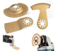 JOYOLA Set di 3 Lame per Sega Multiuso per Utensili in Pietra Lama Fein Diamantata per Sega Oscillante per la Macinazione e la Rimozione di Malta Cementizia e Piastrelle di Ceramica