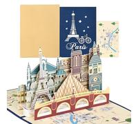 joyoldelf Biglietto Auguri Viaggio Pop Up - Biglietti di Auguri Compleanno 3D, Buono per Biglietti Aerei, Regalo in Denaro per le Vacanze, Tour di Parigi o Luna di Miele