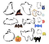 Joyoldelf Formine Biscotti Halloween - 10 Pcs Tagliabiscotti Stampini Biscotti Zucca Pasticceria per Halloween, Forme Biscotti per Bambini, DIY Stampo Acciaio Inox Fantasma Per Decorare Dolci Torta