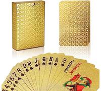 joyoldelf Poker Playing Cards, Gold Foil Waterproof Deck Poker Card with Gift Box, Party And Game