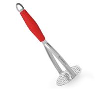 Joyoldelf Schiacciapatate in acciaio inox, schiacciapatate per patate e verdure, adatto alla lavastoviglie, senza patate, verdure e frutta, rosso