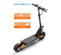 JOYOR S10-S-Z scooter elettrico da 10 '', doppio motore 1000W * 2, batteria 18AH, resistenza 40-75KM, 60 KM/H, indicatori di direzione.
