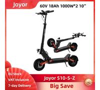 Joyor S10-SZ Scooter elettrico 60V 18Ah 2x1000W Motori Doppia sospensione anteriore e posteriore Freni a disco idraulici Pneumatici pneumatici da 10 pollici