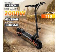 JOYOR T10 E-Scooter 2000W Doppio Motore 60V18Ah Forte Capacità di Arrampicata Scooter Elettrico 10 "Pneumatico Fuoristrada Freno Idraulico EScooter 2000W Dual Motor 60V18Ah