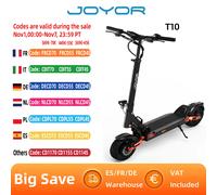 JOYOR T10 Monopattino Elettrico Pieghevole , Motore 1000W*2, Monopattino Elettrico Fuoristrada Da 10 Pollici, Pneumatici Fuoristrada, Batteria 60V18AH, Monopattino Elettrico Per Adulti