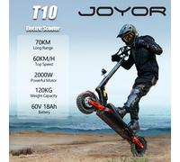 JOYOR T10 Scooter elettrico pieghevole per adulti E-Scooter 25/60 km/h Monopattino elettrico 2000W Skateboard 60V 18Ah Cavalletto