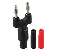JoyousMall Accessorio per oscilloscopio multimetro digitale: BNC femmina a presa adattatore a doppia banana per test di laboratorio, debug di circuiti e uso educativo - Nero/Rosso