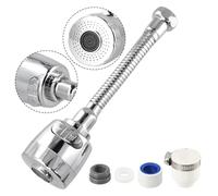 JoyousMall Aeratore per rubinetto da cucina girevole a 360°, prolunga per rubinetto a risparmio idrico con 2 modalità di spruzzo, spruzzatore per lavello in ABS e acciaio inossidabile, filettatura 22