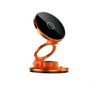 JoyousMall Caricabatterie da auto veloce wireless da 15 W, supporto magnetico per telefono, girevole a 360 gradi, supporto per cruscotto in lega di alluminio, nero (arancione)