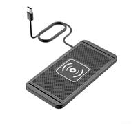 JoyousMall Caricabatterie da auto wireless regolabile da 1 metro, ricarica rapida, supporto per smartphone, supporto per cruscotto, finitura nera opaca (USB)