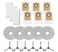 JoyousMall KIT RICAMBIO PER LEFANT M3/M3 Gen2/Gen1: 3 Filtri, 5 Panni Mocio, 6 Sacchetti, 6 Spazzole Laterali per Robot Aspirapolvere
