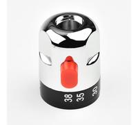 JoyousMall Miscelatore termostatico per vasca da bagno, con 24 manopole di controllo della temperatura per valvola doccia, arresto di sicurezza 38 °C, lunghezza 57,5 mm, argento