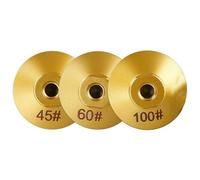 JoyousMall Mole brasate con filettatura M14, 3 pezzi, 50 mm, per lucidatura di calcestruzzo, granito, marmo, granito, granito, grana 45/60/100, uso a secco bagnato