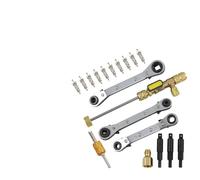 JoyousMall R410A R22 - Set di strumenti per la rimozione del nucleo della valvola, in ottone, con adattatori esagonali per la riparazione di aria condizionata e refrigerazione, include nucleo valvola