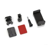 JoyousMall Supporto per telefono per casco da moto, per fotocamera, action cam, accessori fissi, piatto, curvo, in ABS nero (curvo)