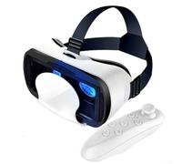 JoyousMall Visore per Realtà virtuale, Occhiali 3D Regolabili per iPhone e Android da 5 a 7 Pollici, con Controller per Film e Giochi per Un'Esperienza coinvolgente e Protezione degli Occhi(Bianco)