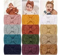 JOYOYO 12 Pezzi Fascia Capelli Neonata Fiocchi per Capelli Fasce Capelli Bambina, Super elastici Fasce Capelli Neonata Bimba