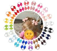 JOYOYO 40 elastici per capelli con fiocco, 5,1 cm, elastici per coda di cavallo, piccoli elastici per neonati, ragazze, neonati e bambini piccoli