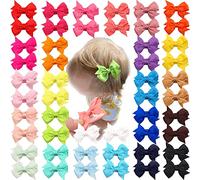 JOYOYO 50 Pezzi Fiocchi Capelli per Bambina Piccolo 5 cm Fermagli per Capelli per Bambini, Antiscivolo Mollette Capelli Neonata