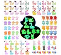 JoyPlus 100 Pcs Mini Anatre in Resina,Anatre in Miniatura Colore,Paperelle di Gomma,Miniatures Resina Anatra,Micro Resin Ducks Decorazioni per Giardino Paesaggio Casa Delle Bambole Ornamento Fai da Te