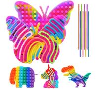 JoyPlus 4 Pezzi Sensory Activity Board, Tavola da Attività Sensoriale Silicone Fidget Toys con 44 Corde Tactile, Giocattolo Sensoriale Double Face per Autismo ADHD per Bambini dai 3+ Anni e Adulti