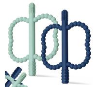 JoyPlus Massaggia Gengive Neonati, 2 Pezzi Massaggiagengive Neonati in Silicone Senza BPA, Giochi Dentizione Neonati Refrigerante, Dentizione Gioco Sensoriale Regalo per Bambino Bambina 0 3 6 12 Mesi