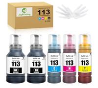 JoyPrinting 113 Pigment Ink Bottle Ricambio per Epson 113 Compatibile con EcoTank ECOTANK ET-5150/ET-5170/ET-5800/ET-5185/ET-5805/ET-5850/ET-5855/ET-5880/ET-16150/ET-16600/ET-1666 05/ET-16685