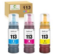 JoyPrinting 113 Pigment Ink Bottle Ricambio per Epson 113 Compatibile con Epson EcoTank ET-5150 ET-5170 ET-5800 ET-5185 ET-5805 ET-5850 ET-5855 ET-5880 ET-16150 ET-16655 ET-16655 6600. (C/M/Y, 3 pezzi