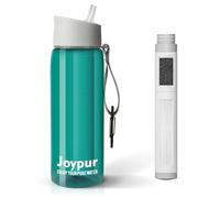 joypur borraccia con filtro per esterna 650 ml borraccia filtrante acqua con 5 strati di materiali filtranti filtro acqua per sport campeggio sopravvivenza ecc. (Verde)