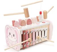 Joyreal Giochi Legno Montessori - Giochi in Legno per Bambini Femmina Maschio, Acchiappa la Talpa, Strumenti Musicali e Xilofono, Gioco Educativi, Giochi Interattivi Regalo Bambina Bambino