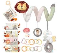 Joyreal Giochi Spirale Passeggino - Giochi Neonato 0-12 Mesi, Stoffa Libri Neonati, Sonaglio Neonato, Sensoriali Montessori Regalo
